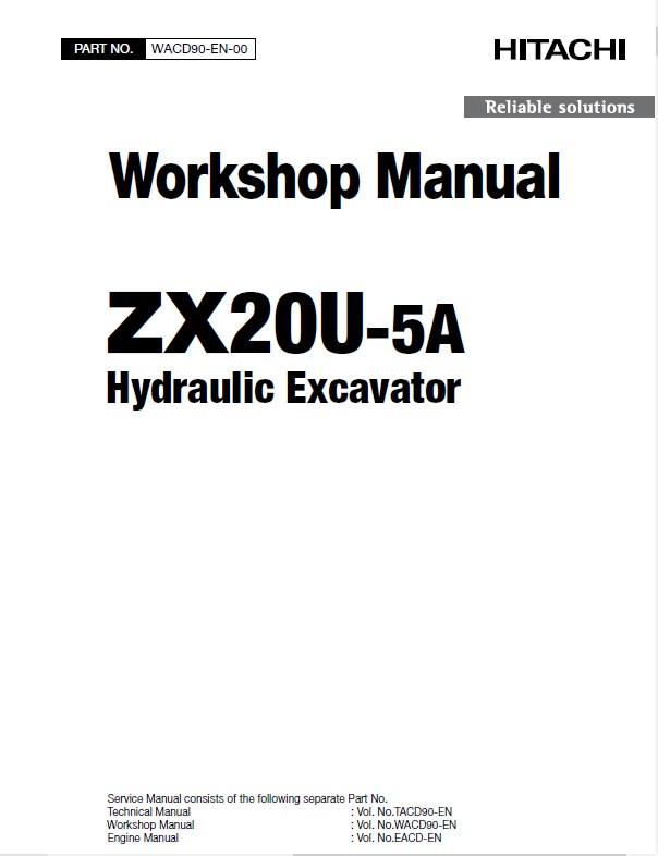 Hitachi Excavator ZX20U-5A Workshop Manual PDF